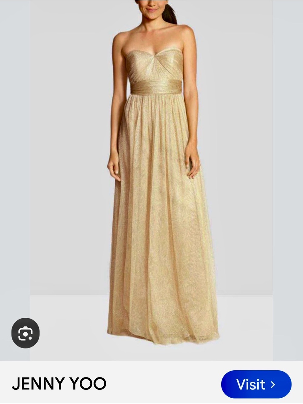 Jenny Yoo Gold Strapless Gown -Size 18